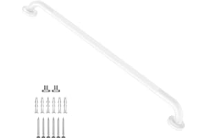 White Shower Grab Bar w/Anti-Slip Knurled Grip 36 Inch, Zepolu Stainless Steel Bathroom Handicap Grab Bars, Safety Bar Balanced Handrail, Handicap Injury Elderly Senior Assist Support Shower Handle