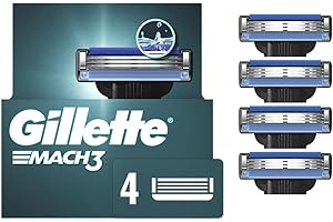 Gillette Mach3 Razor Refills for Men, 4 Razor Blade Refills