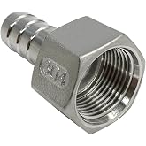 Beduan Stainless Steel 5/8 Hose Barb to 3/4 NPT Female | Home Brew Water Air Fuel Gas