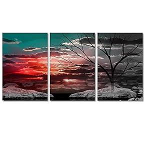 Colorful Abstract Cloud Tree Painting Artwork for Home...
