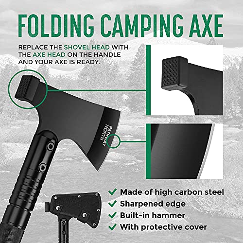 Pathway North Survival Shovel and Camping Axe Stainless Steel Tactical, Survival MultiTool