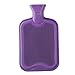 HomeIdeas 2 Liter Classic 100% Natural Rubber Hot Water Bottle with Soft Knitted Cover, For Quick Pain Relief and Comfort (Purple / Purple with Owl)