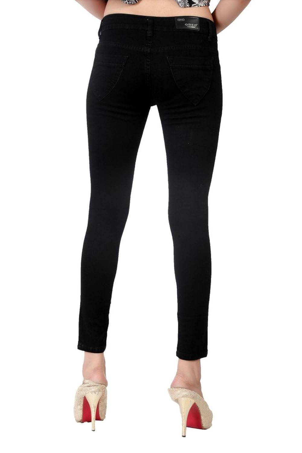 obeo's ankle fit stretchable silky denim for women