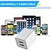 JAHMAI Wall Charger 21W 4.2A Dual-Port Portable USB Travel Wall Charger Phone Charger Adapter for iPhone X, 8, 7, 6S, Plus, 5S, iPad , Galaxy S7, S6 Edge Plus, S5, Nexus, HTC more(White)