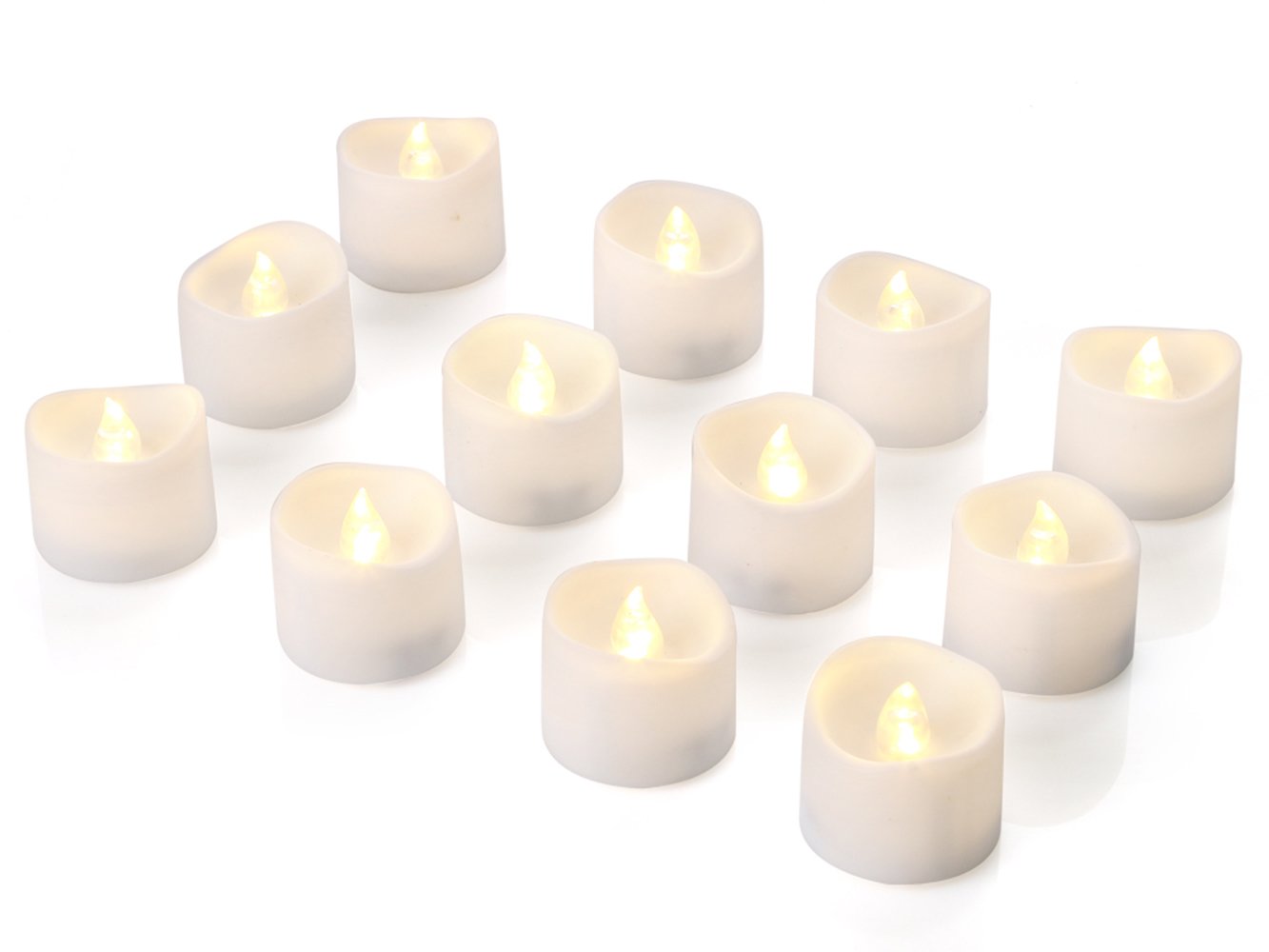 Homemory Battery Tea Lights With Timer, Auto On / Off LED Candle, Warm