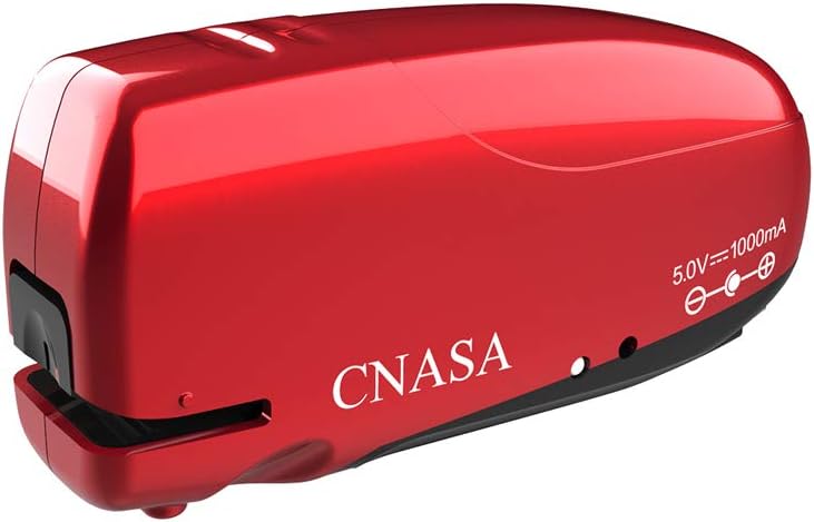 Build-in Staple Remover, Electric Automatic Stapler, CNASA Battery Rechargeable Stapler Jam-Free for Office School Home (Red)