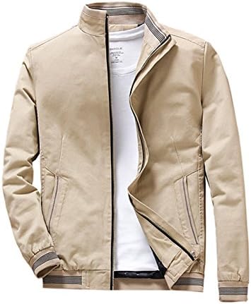Nothar Mens Stand Collar Cotton Coat Outerwear, Front Zip Jacket