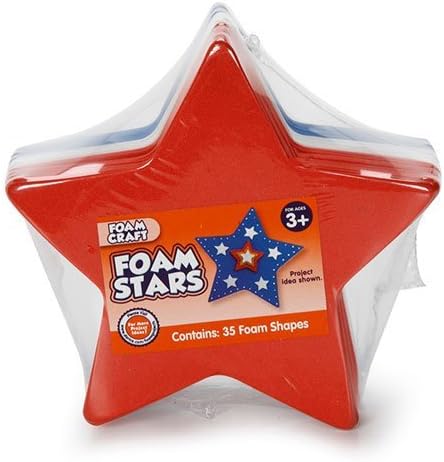 Foam Stars, Red-White-Blue, 35 Foam Shapes