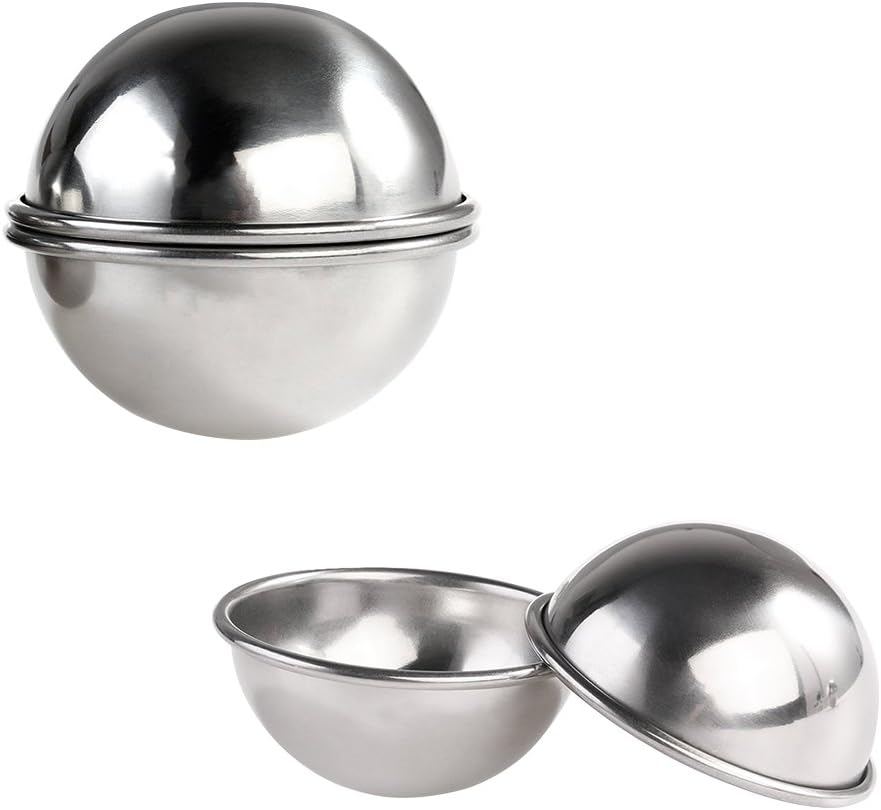 Hotloop Stainless Steel Bath Bomb Molds with 2 Different Sizes Sphere Molds, Craft Molds, Bath Bomb Making, Handmade Soaps and Crafts, Fizzies DIY - 2 Pack