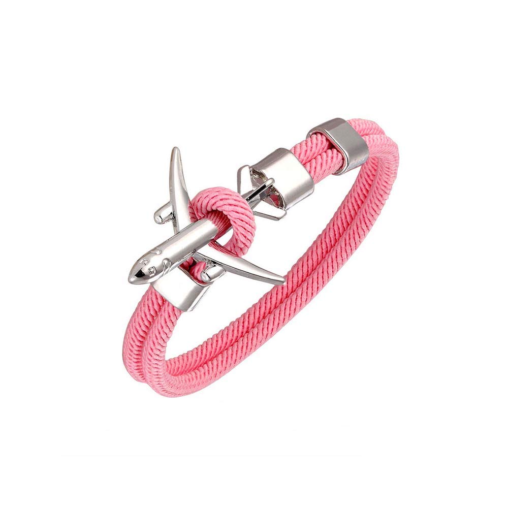 DonJordi Aeroplane Bracelet in Many Colours for Men and Women Made of Braided Rope with Aeroplane Clasp Made of Braided Sailing Rope – The Bracelet for All Pilots and Aircraft Fans, 23 centimeters,