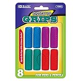 Bazic Squishy Gel Pencil and Pen Grip, Assorted Shapes (Pack of 8)