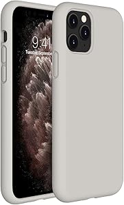 Miracase Liquid Silicone Case Compatible with iPhone 11 Pro Max 6.5 inch(2019), Gel Rubber Full Body Protection Shockproof Cover Case Drop Protection Case (Stone)