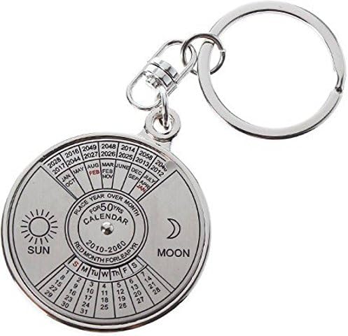 Silver Metal 50 Years Calender Key Case