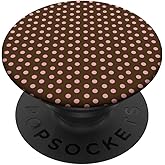 Brown and Pink Polka Dot Aesthetic Preppy Vintage Dotted PopSockets Adhesive PopGrip