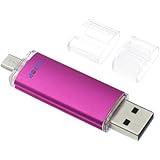 Litop 32GB Hot Pink OTG Double Plugs USB Flash Drive for Android Smart Phone Samsung Galaxy S4 Also MOTO XOOM NOKIA N8 E7 Together Compatible With PC Notebook