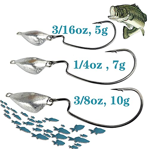 Swing Jig Heads 20Pack Wobble Head with Hook for Bass Fishing Swimbait