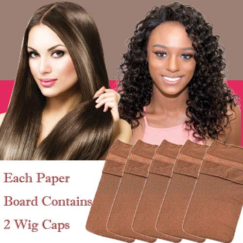 image for Borogo Wig Caps, 10-Pack Nylon Stocking Wig Caps - Unisex Natural Skin