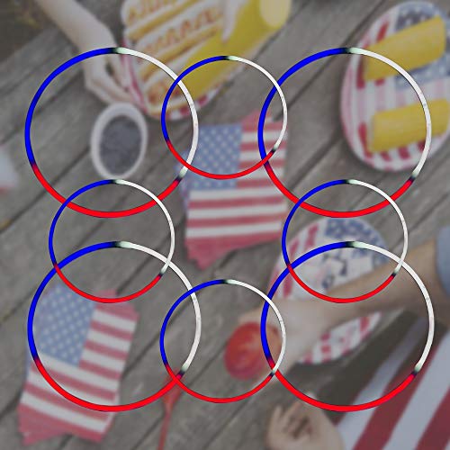 Lumistick 24 Inch Glow Stick Necklaces | Safe & Non-Toxic Light Up Premium Super Bright Glowstick | Perfect for 4th of July Independence Celebration - Tri-Color Red, White & Blue (50 Glowsticks)