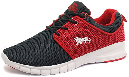 Lonsdale Sivas Black/Red Junior Boys Sneakers, Size 6