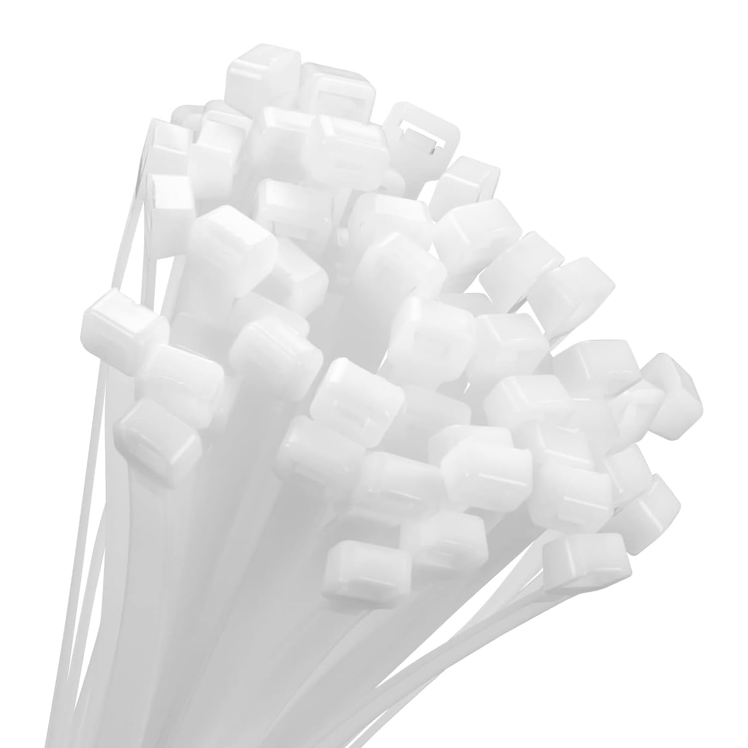 Armpow 50pcs 600mm x 9mm Long Heavy Duty Cable Tie Wide UV Resistant 80 KG Tensile Strength for HVAC Outdoor Construction,Ultra Strong Self Locking Extra Long Zip Tie Wraps(9mm x 600mm 50pcs, White)