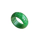 Oligage Hand-Carve Jade Ring Full Green Inner