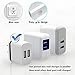 Costyle 2-Pack 5V/2.0Amp Dual USB 2-port Easy Grip Home Travel Wall Charger Adapter for iPhone SE 6S 6 Plus, iPad Air Mini, Samsung Galaxy S7 S6 edge Note 5, HTC One, LG and Most Device(Silver+Black)