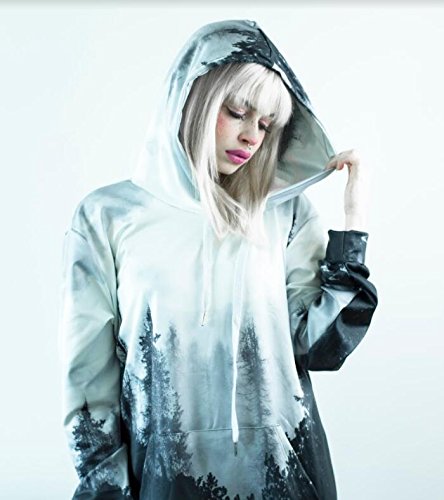 Youvimi Unisex 3d Printed Drawstring Pockets Pullover Hoodie Hooded Sweatshirt (S/M, Redwhite)