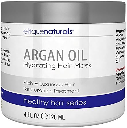 Argan Oil Hair Mask - Pure Argan Oil Of Morocco - Rich And Luxurious Argan Oil Leave In Hair Treatment - Elrique Naturals Argan Oil Hair Products With Pro Vitamin B5 Panthenol