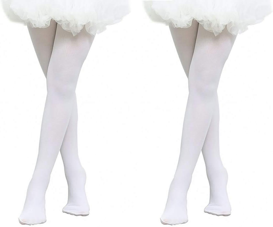 Roefix - Medias de ballet para niñas (2 unidades, ultrasuaves), blanco