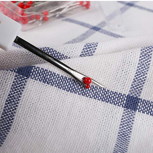 AKWOX 600 Pieces Sewing Pins, Sewing Kit (Glass Head Pins, Sewing Seam Ripper, Sewing Pin Cushion and Soft Tape Measure) for Dressmaking Jewelry Components Flower Decoration - Thumbnail 4