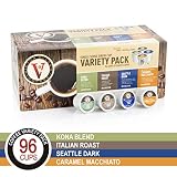 Flavored & Unflavored Coffee Variety Pack for K-Cup Keurig 2.0 Brewers, 96 Count Victor Allen's Coffee Single Serve Coffee Pods