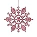 Club Pack of 24 Mauve Pink Glitter Snowflake Christmas Ornaments 4