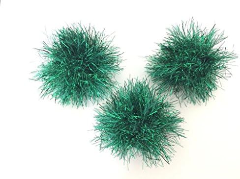 Knitted Sparkly Green Ball Cat Toys / Optional Catnip, Valerian, Silver Vine, Bells