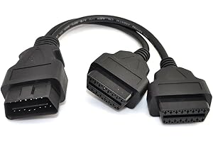 iKKEGOL 30cm/12 OBD2 OBD II Splitter Extension Y J1962 16 Pin Cable Male to Dual Female Cord Adapter