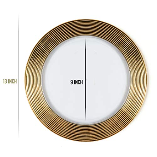 GoldRimmed Charger Plates Set of 6 13Inch Elegant & FoodSafe