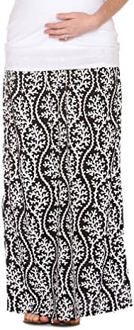 Due Maternity Isabella Pregnancy And Beyond Maxi Skirt - Black/White - Medium