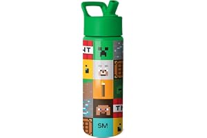 Simple Modern Minecraft Kids Water Bottle & Toddler Cup | 18oz | Insulated Stainless Steel Minecraft Toddler Water Bottle, Kids Tumbler with Straw | Spill Proof for School, Girls, Boys