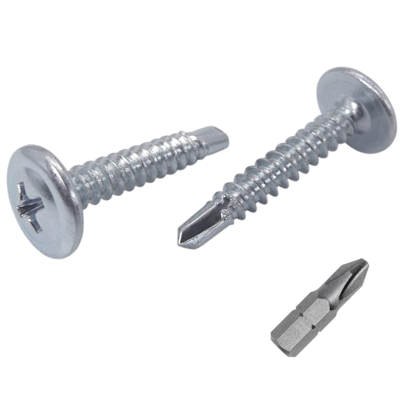 (Pack of 50 pcs) Zinc Plated Steel 4.2 x 25 mm Screws, Phillips Modified Truss Head, Self-Drilling Sheet Metal Screw, Self Tapping (50, 4.2 x 25 mm) — image 1