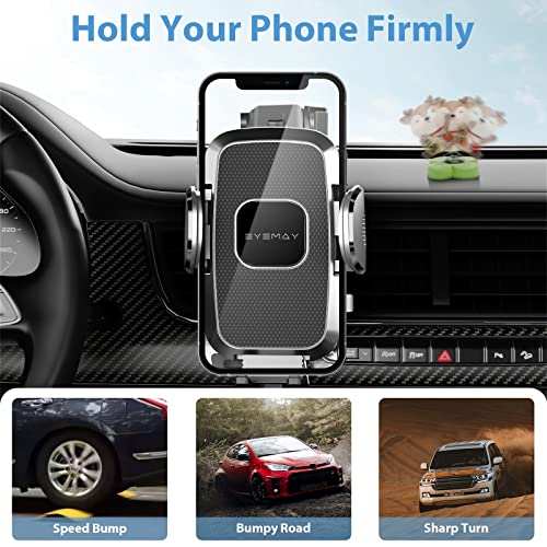 EYEMAY 2022 Upgraded Car Phone Holder Mount - [ Bumpy Roads Friendly ] Phone Mount for Car Dashboard Windshield Air Vent 3 in 1, Hand Free Mount for iPhone 14 13 12 Pro Max Samsung All Cell Phones