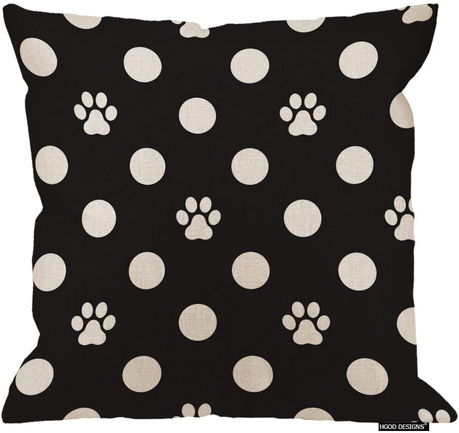 HGOD DESIGNS Dog Paw Throw Pillow Covers,Cat Paw Dog Paw Footprint Kitten Puppy