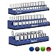Olsa Tools Magnetic Socket Organizer | 3 Piece Socket Holder Kit | 1/2-inch, 3/8-inch, 1/4-inch Drive | Metric Blue | Holds 75 Sockets | Premium Quality Tools Organizer primary