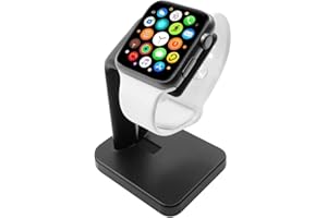 Macally Apple Watch Charger Stand for Series 1-10, SE - 40/42/44mm - Sleek iWatch Dock - Black
