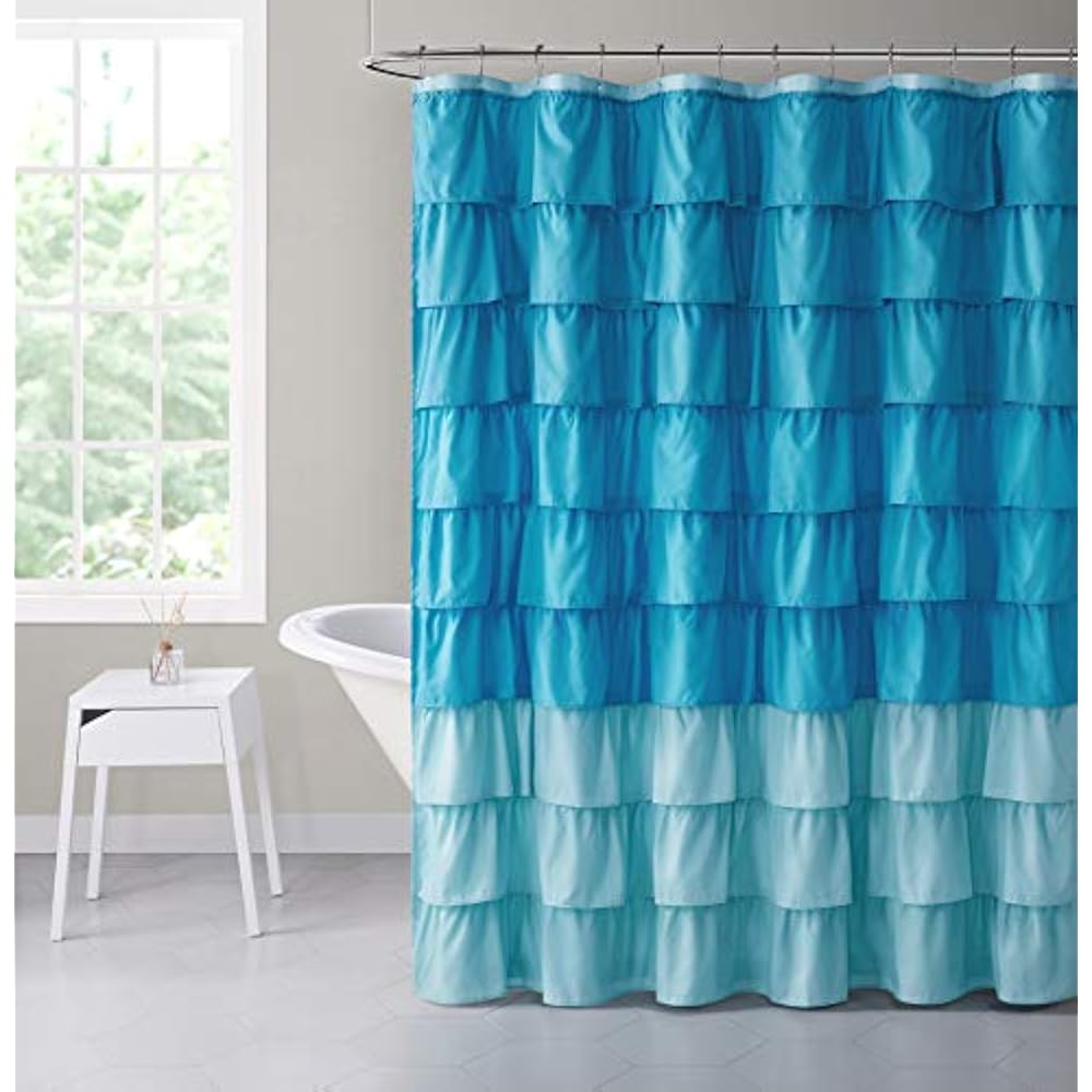 Heavy-Duty-Luxurious-Gypsy-Ruffled-Ombre-Fabric-Shower-...