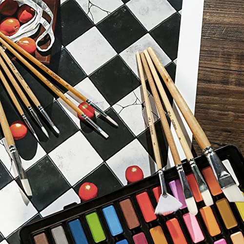 HIBOO Paintbrush Set-10 Art Nylon Hair Artist Painting Brush for Acrylic Watercolor and Gouache Painting