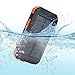 IVSO 11000mAh Solar Charger- Portable Solar Power Bank / Backup External Battery Pack with 2 USB Port +2 LED Light + Carabineer + Compass for Cellphone, Tablet, Camera at Emergency Outdoors (Orange)