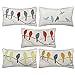 JWH Birds Throw Pillow Cover Decorative Applique Animal Accent Pillow Case Vivid Pillowcase Rectangle Cushion for Couch Bed Bedroom 14x24 Inch Beige Yellow Grey
