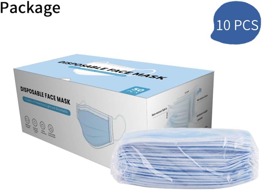 Ma-sk for Personal Health Disposable Ma-sk Filter 3-Ply Personal Protection Breathable Face Blue