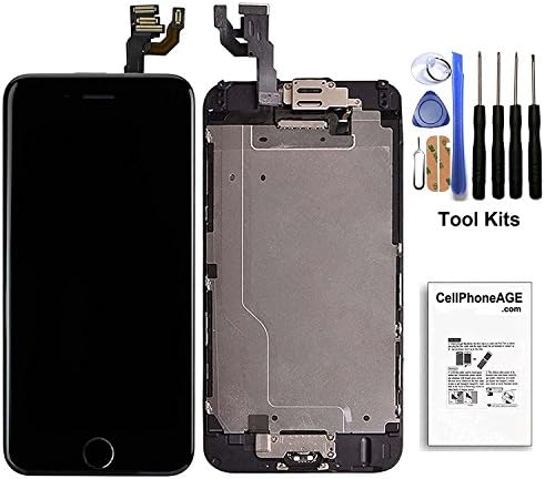 CELLPHONEAGE For iPhone 6 Plus 5.5 Inch New LCD Touch Screen Replacement With Home Button and Camera Black Full Set With Spare Parts Display Digitizer Assembly + Free Tool Kits