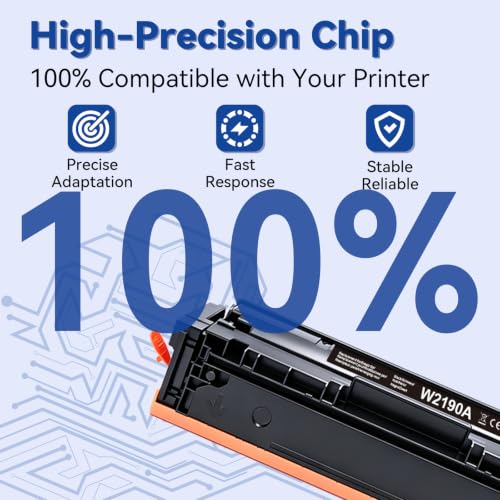 219X Toner con Chip Compatibile per HP Color LaserJet Pro MFP 3302FDWG Cartuccia di Toner 3302SDWG 3302FDNG 3302FDW 3302SDW 3302FDN 3202DN 3202DW W2190X Nero Ciano Magenta Giallo, Confezione da 4