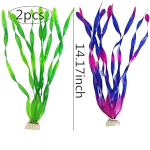 chunnron Piante Acquario Artificiali Piante Acquario Piante Decorative per acquari Ornamenti per Acquario Medio…